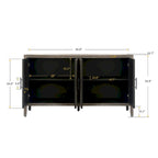 Madia in Legno a 4 Ante con Tessitura Spigata, Mobiletto Vintage American Country