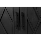 Madia in Legno a 4 Ante con Tessitura Spigata, Mobiletto Vintage American Country