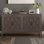 Madia in Legno a 4 Ante con Tessitura Spigata, Mobiletto Vintage American Country