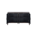 Madia in Legno a 4 Ante con Tessitura Spigata, Mobiletto Vintage American Country