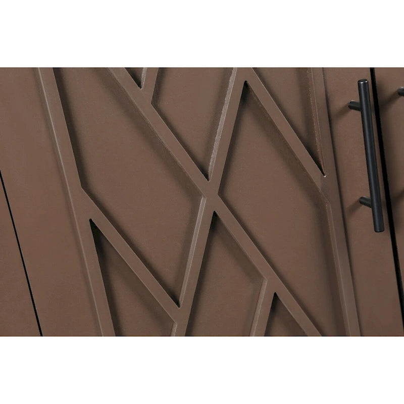Madia in Legno a 4 Ante con Tessitura Spigata, Mobiletto Vintage American Country