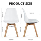Set di 4 sedie da pranzo laterali in pelle PU con gambe in legno