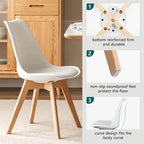 Set di 4 sedie da pranzo laterali in pelle PU con gambe in legno