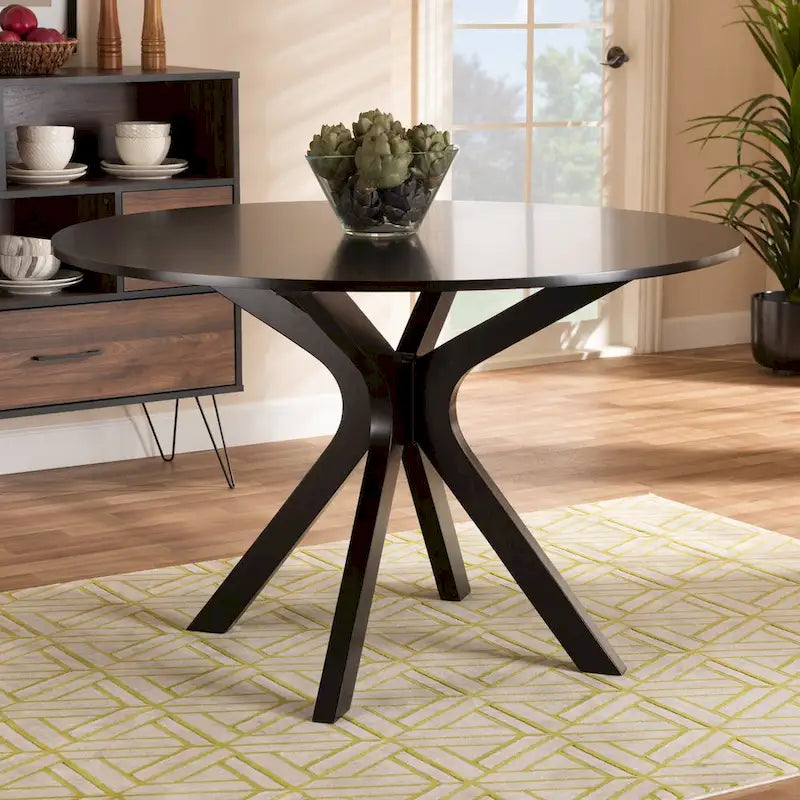 Tavolo da pranzo rotondo Kenji moderno e contemporaneo, larghezza 114 cm