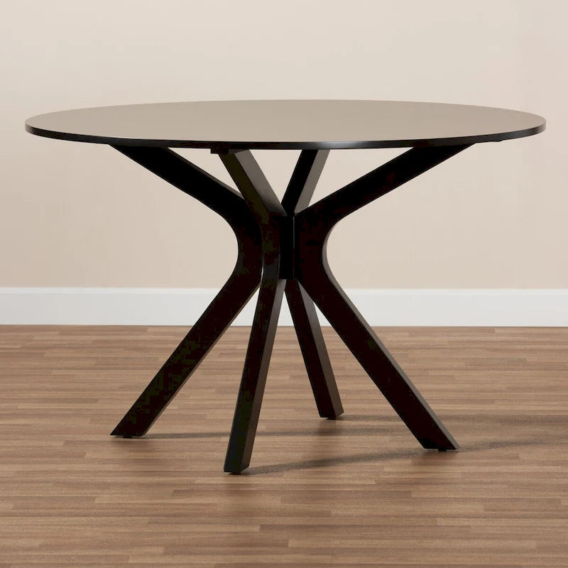 Tavolo da pranzo rotondo Kenji moderno e contemporaneo, larghezza 114 cm