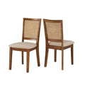 Chaises de salle à manger Eleanor en lin beige et rotin (lot de 2) par iNSPIRE Q Classic