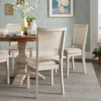 Chaises de salle à manger Eleanor en lin beige et rotin (lot de 2) par iNSPIRE Q Classic