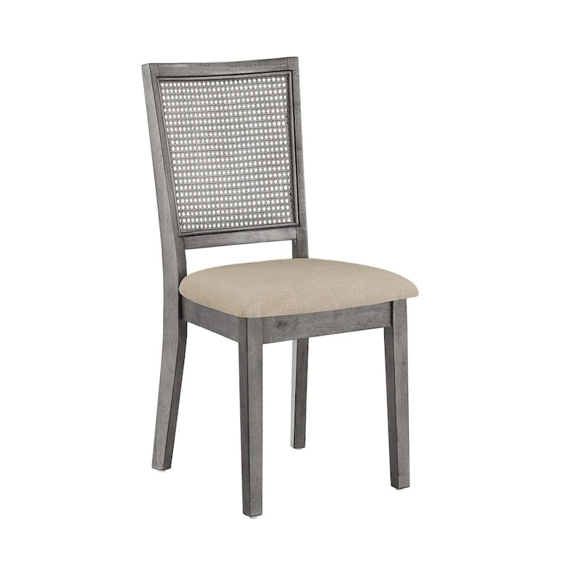 Chaises de salle à manger Eleanor en lin beige et rotin (lot de 2) par iNSPIRE Q Classic