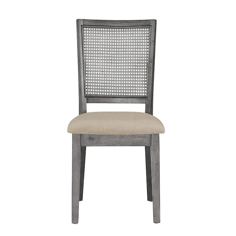 Chaises de salle à manger Eleanor en lin beige et rotin (lot de 2) par iNSPIRE Q Classic