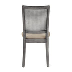 Chaises de salle à manger Eleanor en lin beige et rotin (lot de 2) par iNSPIRE Q Classic