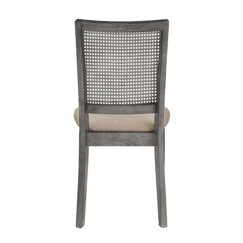 Chaises de salle à manger Eleanor en lin beige et rotin (lot de 2) par iNSPIRE Q Classic