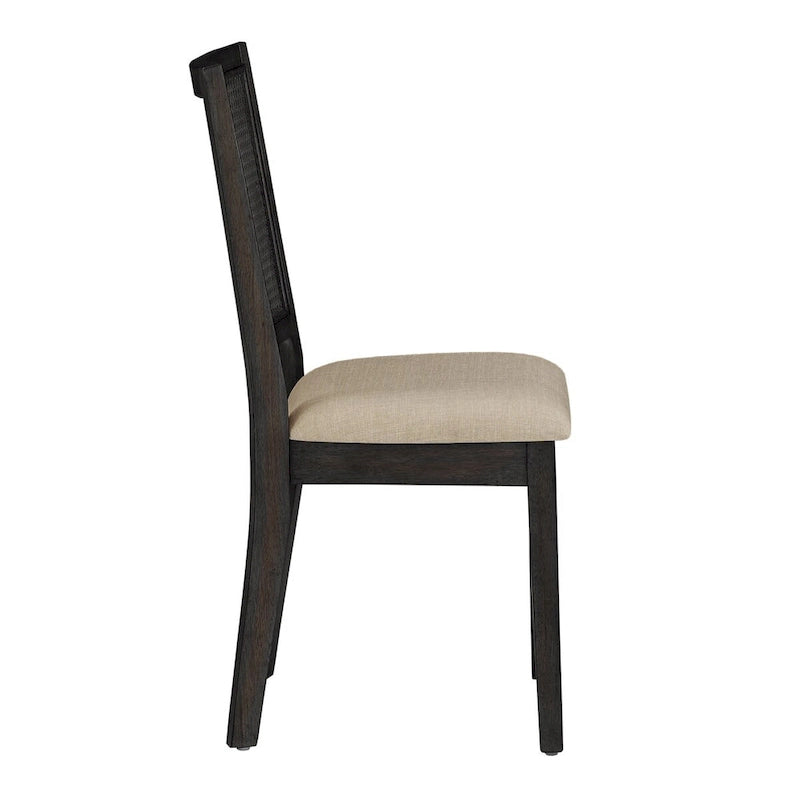 Chaises de salle à manger Eleanor en lin beige et rotin (lot de 2) par iNSPIRE Q Classic