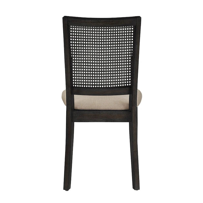 Chaises de salle à manger Eleanor en lin beige et rotin (lot de 2) par iNSPIRE Q Classic