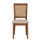 Chaises de salle à manger Eleanor en lin beige et rotin (lot de 2) par iNSPIRE Q Classic