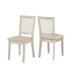 Chaises de salle à manger Eleanor en lin beige et rotin (lot de 2) par iNSPIRE Q Classic