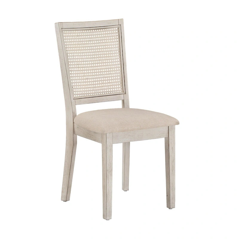 Chaises de salle à manger Eleanor en lin beige et rotin (lot de 2) par iNSPIRE Q Classic