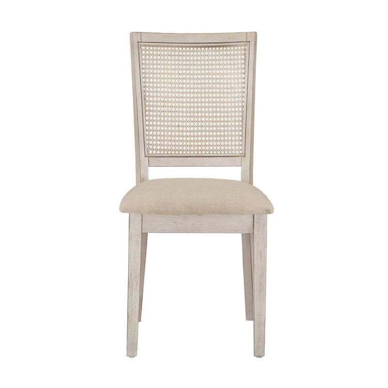 Chaises de salle à manger Eleanor en lin beige et rotin (lot de 2) par iNSPIRE Q Classic