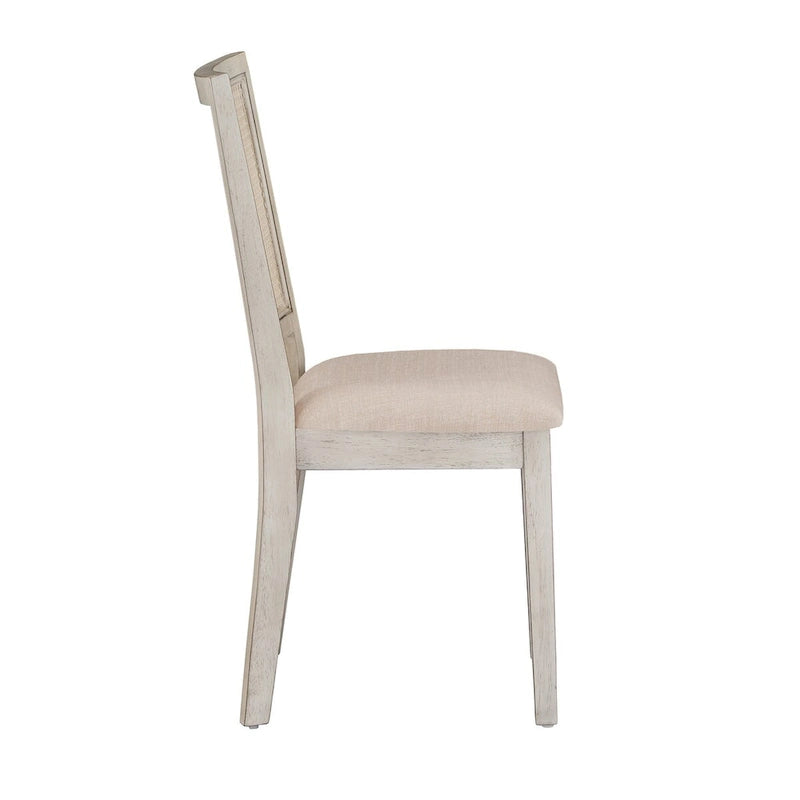 Chaises de salle à manger Eleanor en lin beige et rotin (lot de 2) par iNSPIRE Q Classic
