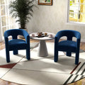 Sedia da pranzo moderna e glamour in velluto SEYNAR, sedia d'accento con schienale aperto, set da 2