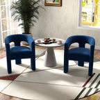 Sedia da pranzo moderna e glamour in velluto SEYNAR, sedia d'accento con schienale aperto, set da 2