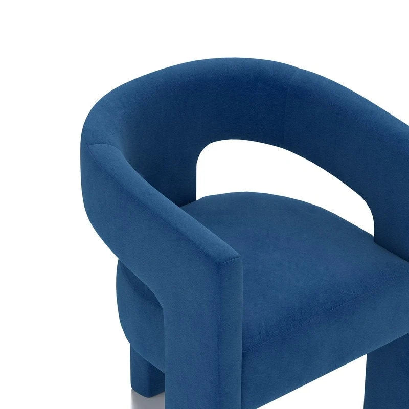 Sedia da pranzo moderna e glamour in velluto SEYNAR, sedia d'accento con schienale aperto, set da 2