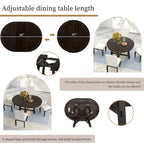 Tavolo da pranzo allungabile rotondo da fattoria con prolunga da 16 - Elegante tavolo da cucina in legno