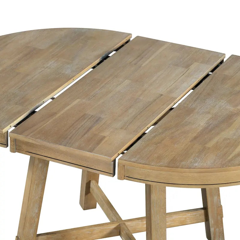 Tavolo da pranzo allungabile rotondo da fattoria con prolunga da 16 - Elegante tavolo da cucina in legno