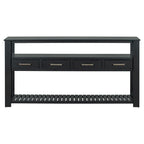 Console moderne avec 4 tiroirs et 2 étagères