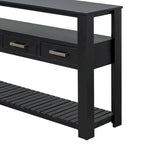 Console moderne avec 4 tiroirs et 2 étagères