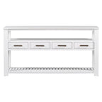 Console moderne avec 4 tiroirs et 2 étagères