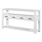 Console moderne avec 4 tiroirs et 2 étagères