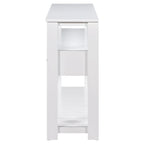 Console moderne avec 4 tiroirs et 2 étagères