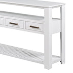 Console moderne avec 4 tiroirs et 2 étagères