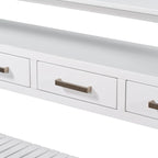 Console moderne avec 4 tiroirs et 2 étagères