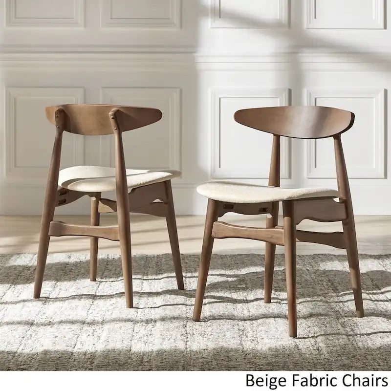 Set da pranzo rotondo con tavolo in vetro Nadine in noce scuro - Sedie con schienale curvo di iNSPIRE Q Modern