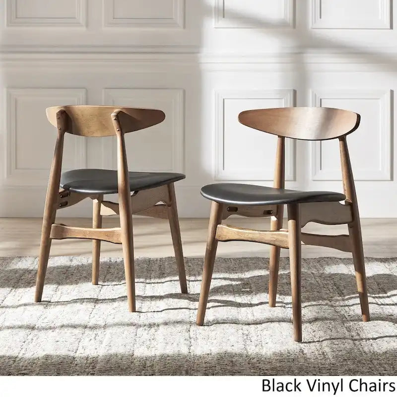 Set da pranzo rotondo con tavolo in vetro Nadine in noce scuro - Sedie con schienale curvo di iNSPIRE Q Modern