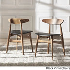 Set da pranzo rotondo con tavolo in vetro Nadine in noce scuro - Sedie con schienale curvo di iNSPIRE Q Modern
