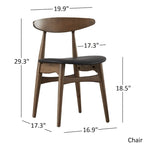 Set da pranzo rotondo con tavolo in vetro Nadine in noce scuro - Sedie con schienale curvo di iNSPIRE Q Modern
