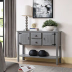 Nestfair 48 Tavolo Consolle Credenza in Legno Massello con 2 Cassetti e Ante e Ripiano Inferiore - N/D