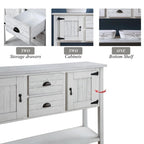 Nestfair 48 Tavolo Consolle Credenza in Legno Massello con 2 Cassetti e Ante e Ripiano Inferiore - N/D