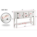 Nestfair 48 Tavolo Consolle Credenza in Legno Massello con 2 Cassetti e Ante e Ripiano Inferiore - N/D