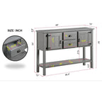 Nestfair 48 Tavolo Consolle Credenza in Legno Massello con 2 Cassetti e Ante e Ripiano Inferiore - N/D