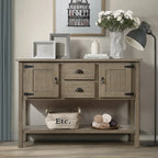 Nestfair 48 Tavolo Consolle Credenza in Legno Massello con 2 Cassetti e Ante e Ripiano Inferiore - N/D
