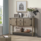 Nestfair 48 Tavolo Consolle Credenza in Legno Massello con 2 Cassetti e Ante e Ripiano Inferiore - N/D