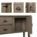 Nestfair 48 Tavolo Consolle Credenza in Legno Massello con 2 Cassetti e Ante e Ripiano Inferiore - N/D