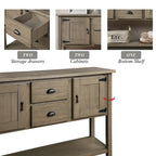 Nestfair 48 Tavolo Consolle Credenza in Legno Massello con 2 Cassetti e Ante e Ripiano Inferiore - N/D
