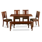 Set da pranzo East West Furniture Composto da un tavolo da pranzo rettangolare e sedie da pranzo con una panca (Opzioni di tipo di seduta della sedia)