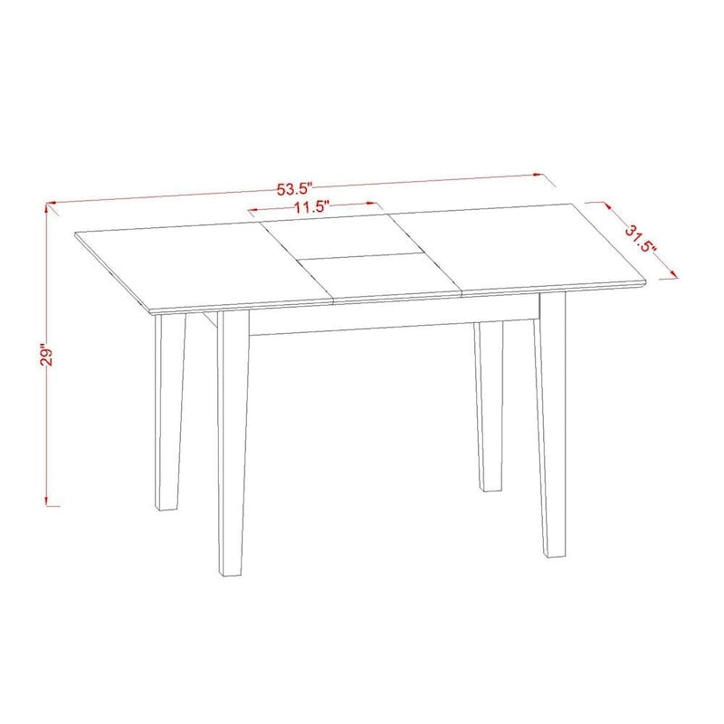 Set da pranzo East West Furniture Composto da un tavolo da pranzo rettangolare e sedie da pranzo con una panca (Opzioni di tipo di seduta della sedia)