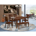 Set da pranzo East West Furniture Composto da un tavolo da pranzo rettangolare e sedie da pranzo con una panca (Opzioni di tipo di seduta della sedia)