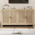 Madia/Mobile Contenitore in Rattan con 4 Ante e Scaffale - N/A